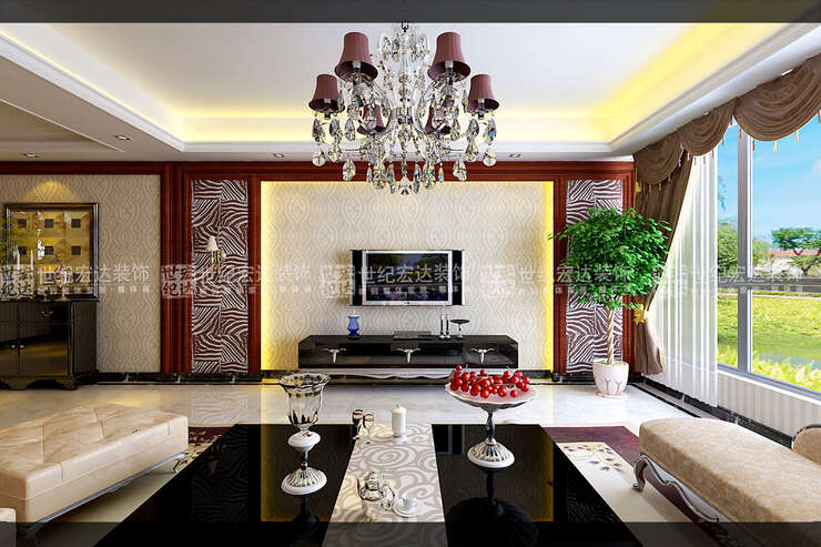 客厅整体的搭配使空间感增强，深浅颜色增加了客厅的层次感。