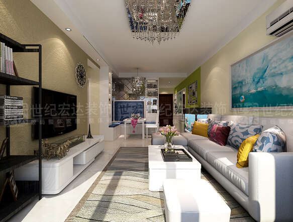 客厅的设计，整体方案以简洁、实用为原则打造充实的客厅空间，在考虑美观的同时更注重设计的实用性。