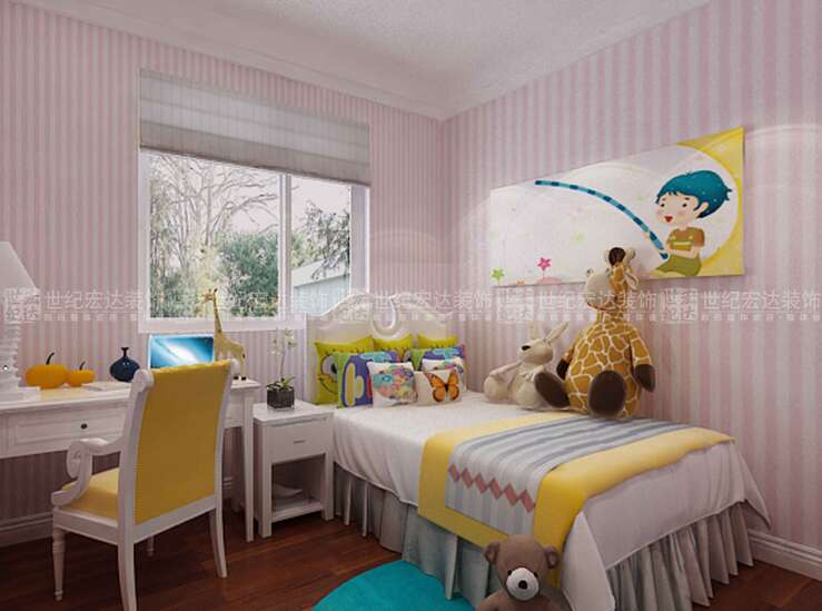 儿童房没有刻意去做装饰，因为空间很小。前期最多的是当客房来用。