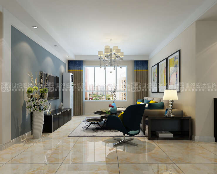客厅的设计，整体方案以简洁、实用为原则打造充实的客厅空间，在考虑美观的同时更注重设计的实用性。