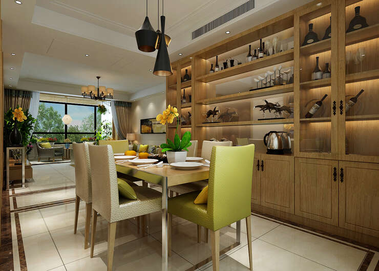 餐厅设计重要环节是对就餐环境的影响，实际风格要与整个空间相一致协调，就餐环境对人就餐的食欲是有一定影响的，餐厅制作酒柜提升整个空间气质，更能符合现代人的审美。